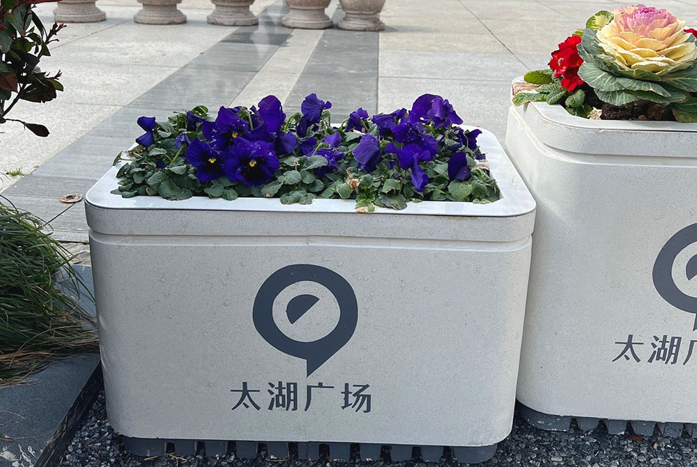 无锡太湖广场置景花钵